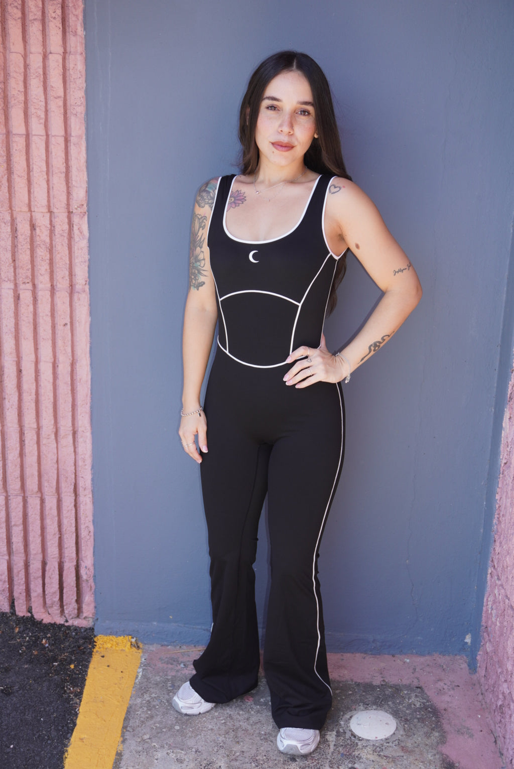 Black and white jumpsuit